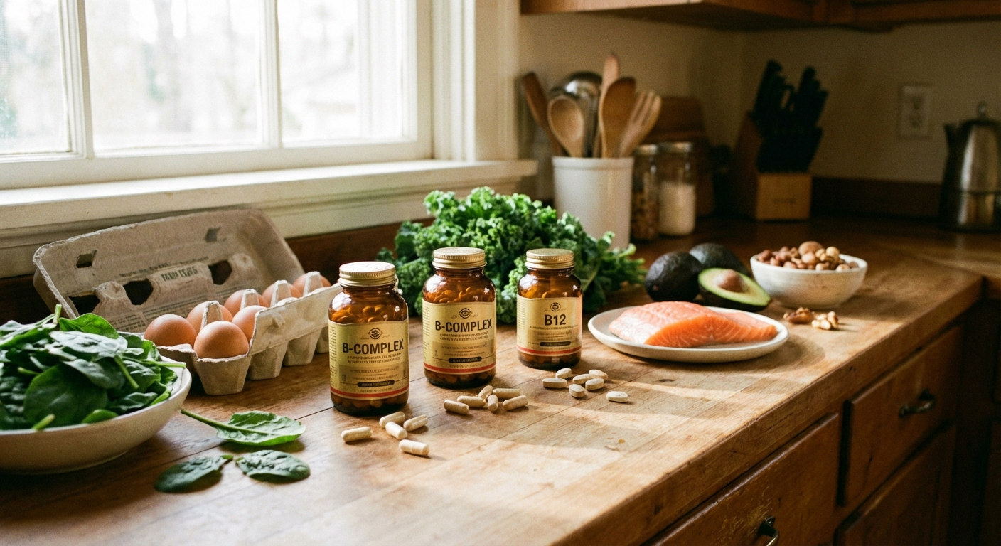 B vitamin supplements and foods rich in B vitamins for burning feet treatment