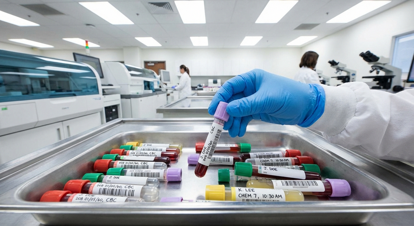 Blood test vials in laboratory for neuropathy diagnosis screening