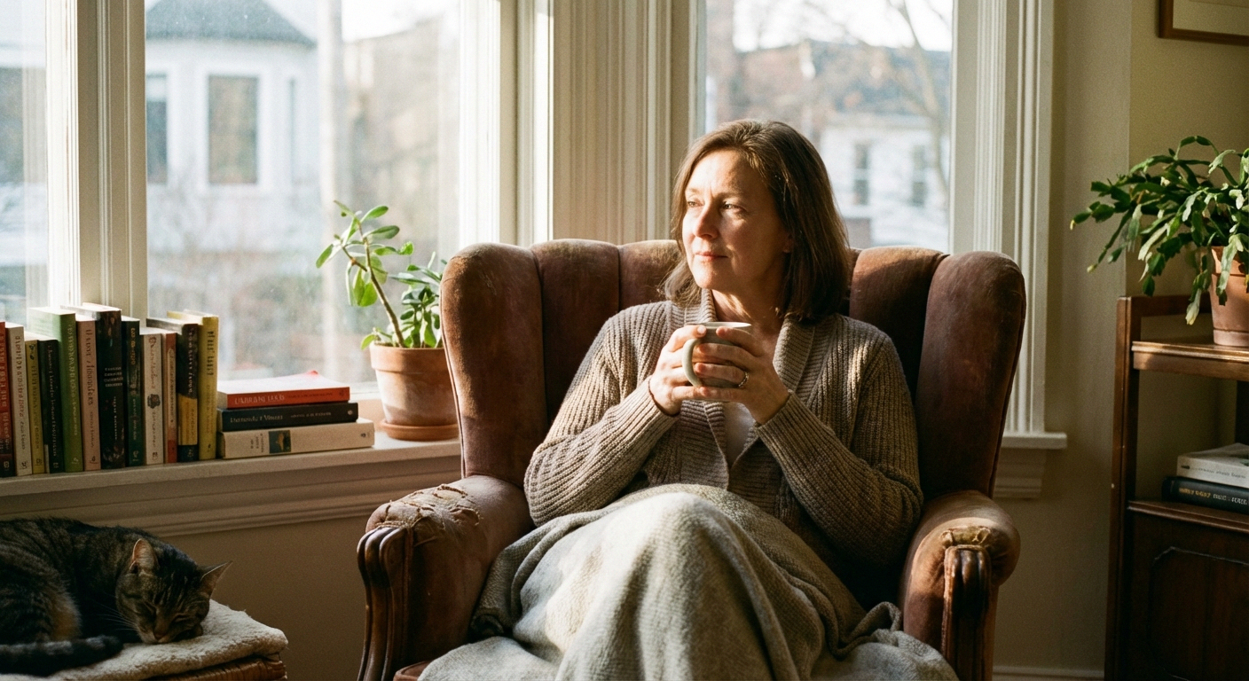 Person sitting in recovery, suggesting the waiting period after chemotherapy treatment