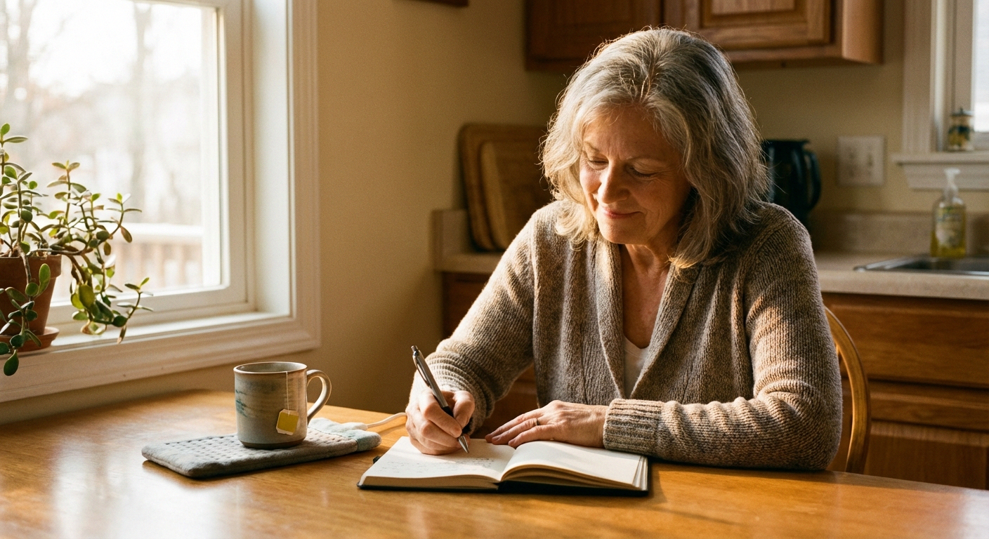 Person journaling or meditating as an active coping strategy for neuropathy pain