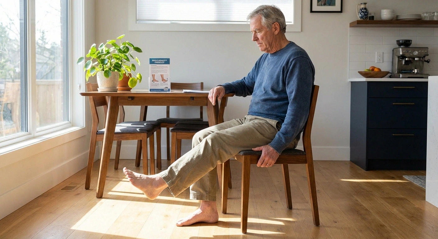 Senior doing ankle circle exercises