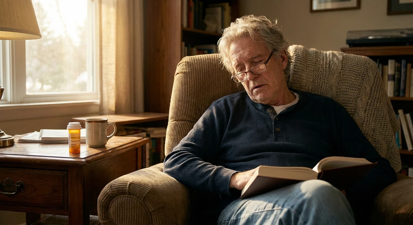 Man experiencing mild drowsiness a common side effect when starting pregabalin