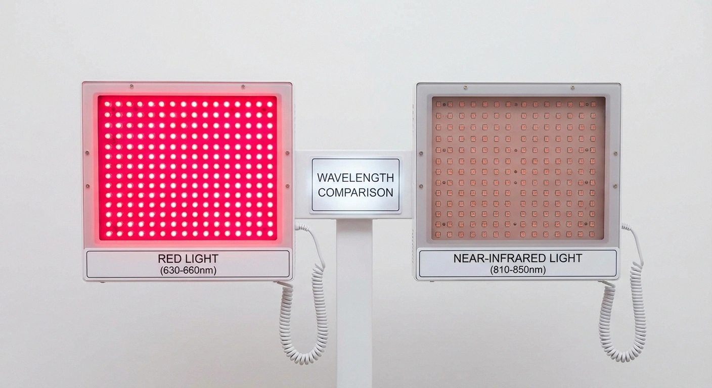 Red light vs near-infrared wavelength comparison
