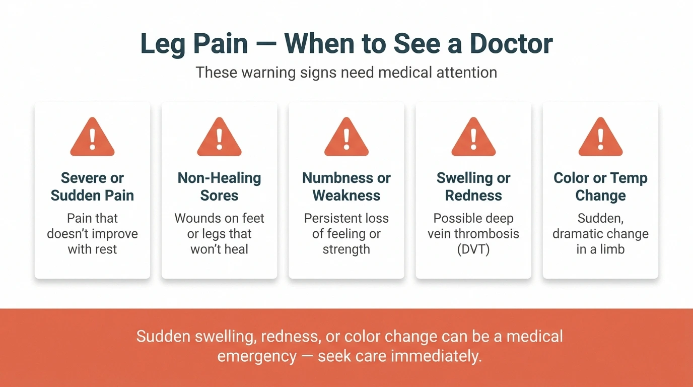 Compassionate healthcare consultation scene representing when to seek medical help for chronic nerve or vascular leg pain