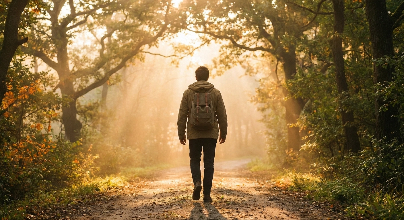 Person walking on nature path representing recovery and taking control of neuropathy management