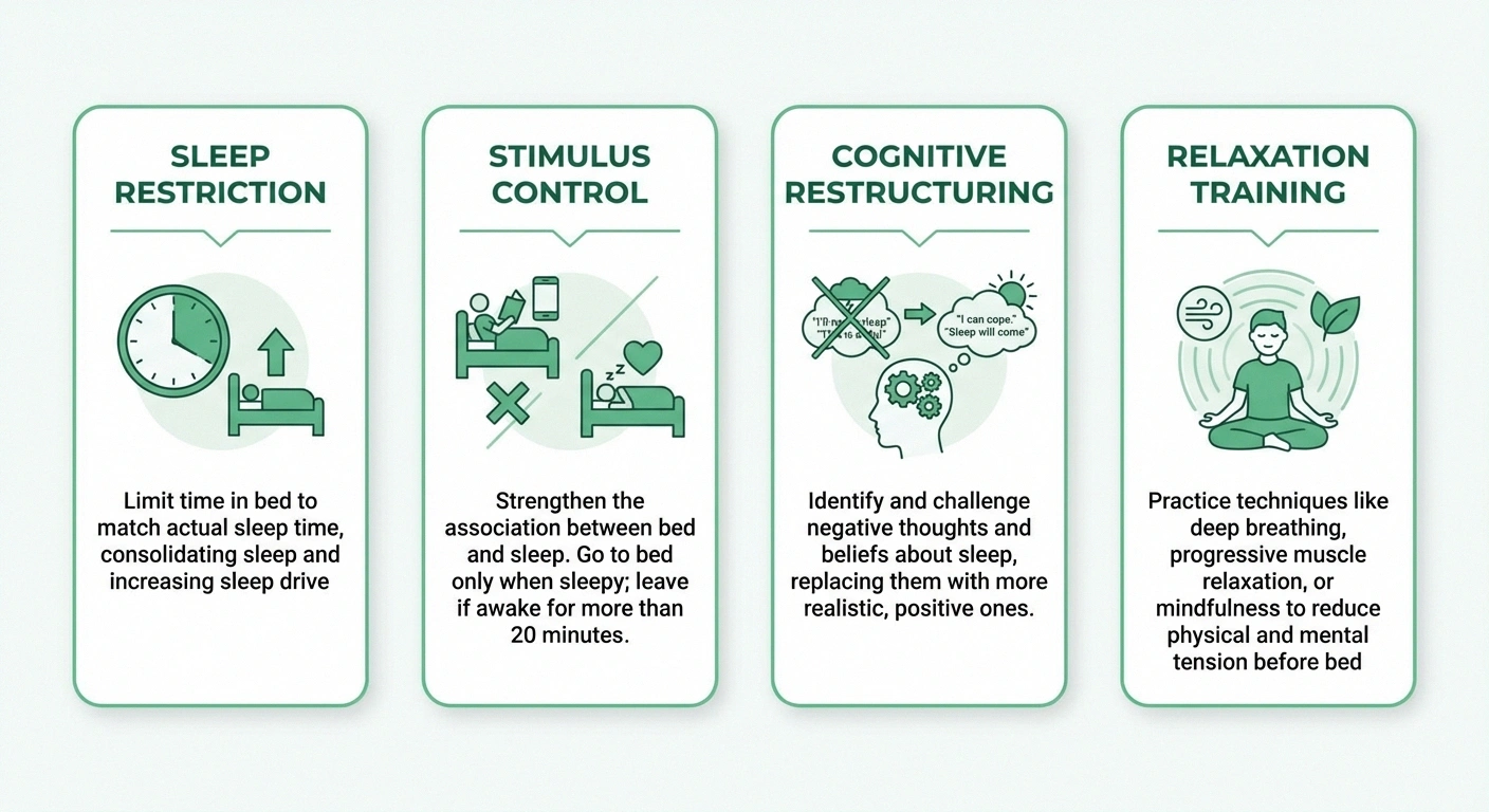 Overview of CBT-I components for treating neuropathy related insomnia