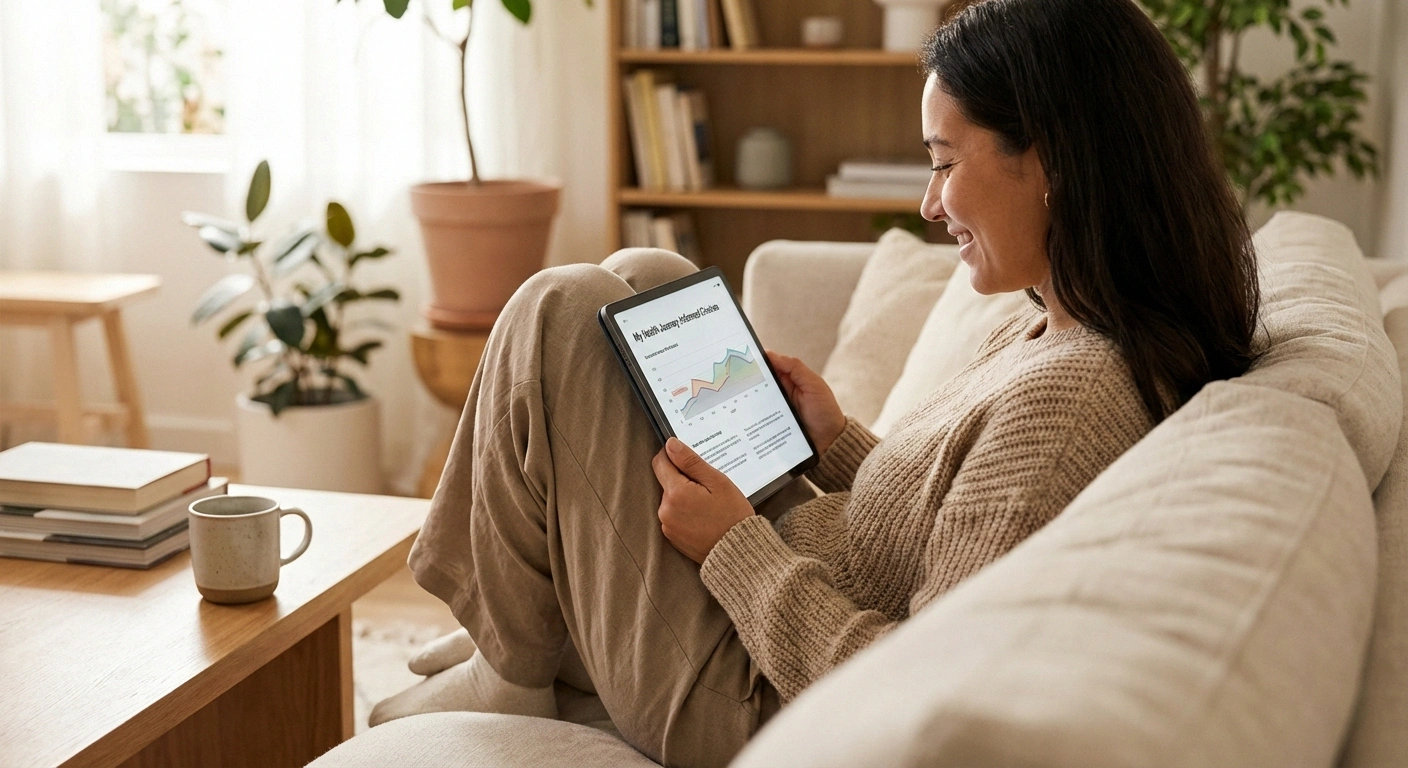 Person researching smoking and neuropathy information online representing informed health decision-making
