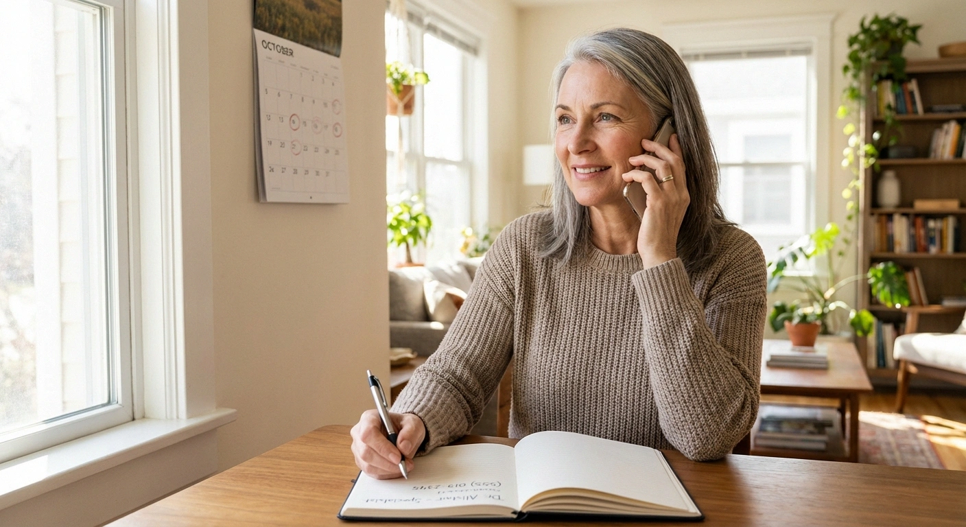 Person making a phone call to schedule a neurology appointment for neuropathy showing proactive self-advocacy