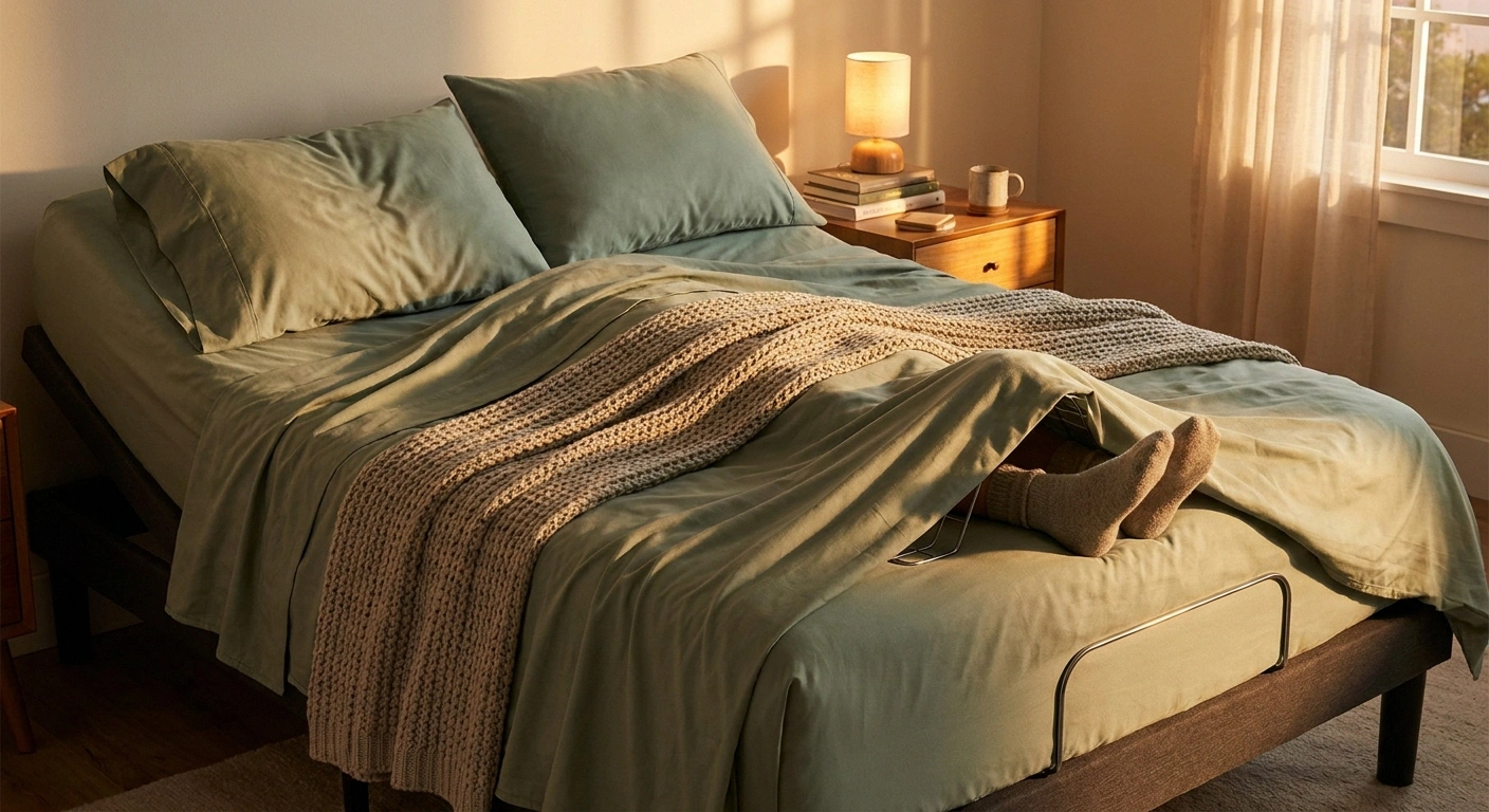 Foot cradle under bedcovers to prevent allodynia pain from blanket contact on sensitive neuropathic feet