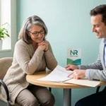 Patient discussing ATTR amyloid neuropathy diagnosis with neurologist in consultation