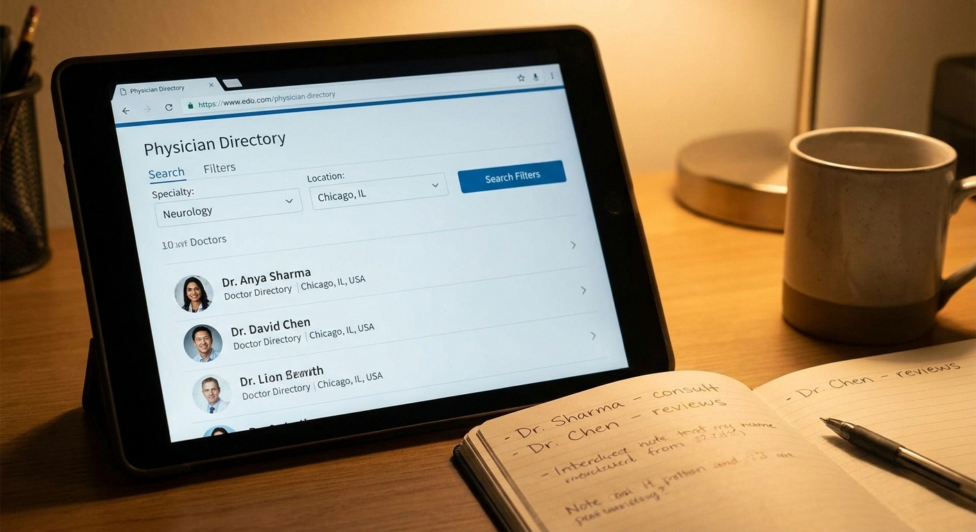 Using an online specialist directory to find a neurologist for neuropathy — practical specialist search process