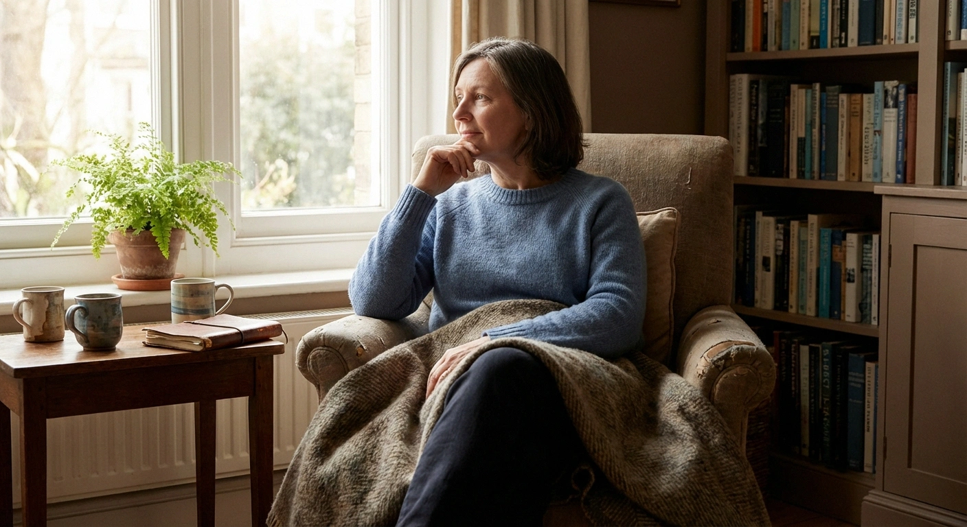 Person living with CIDP chronic inflammatory demyelinating polyneuropathy sitting at home