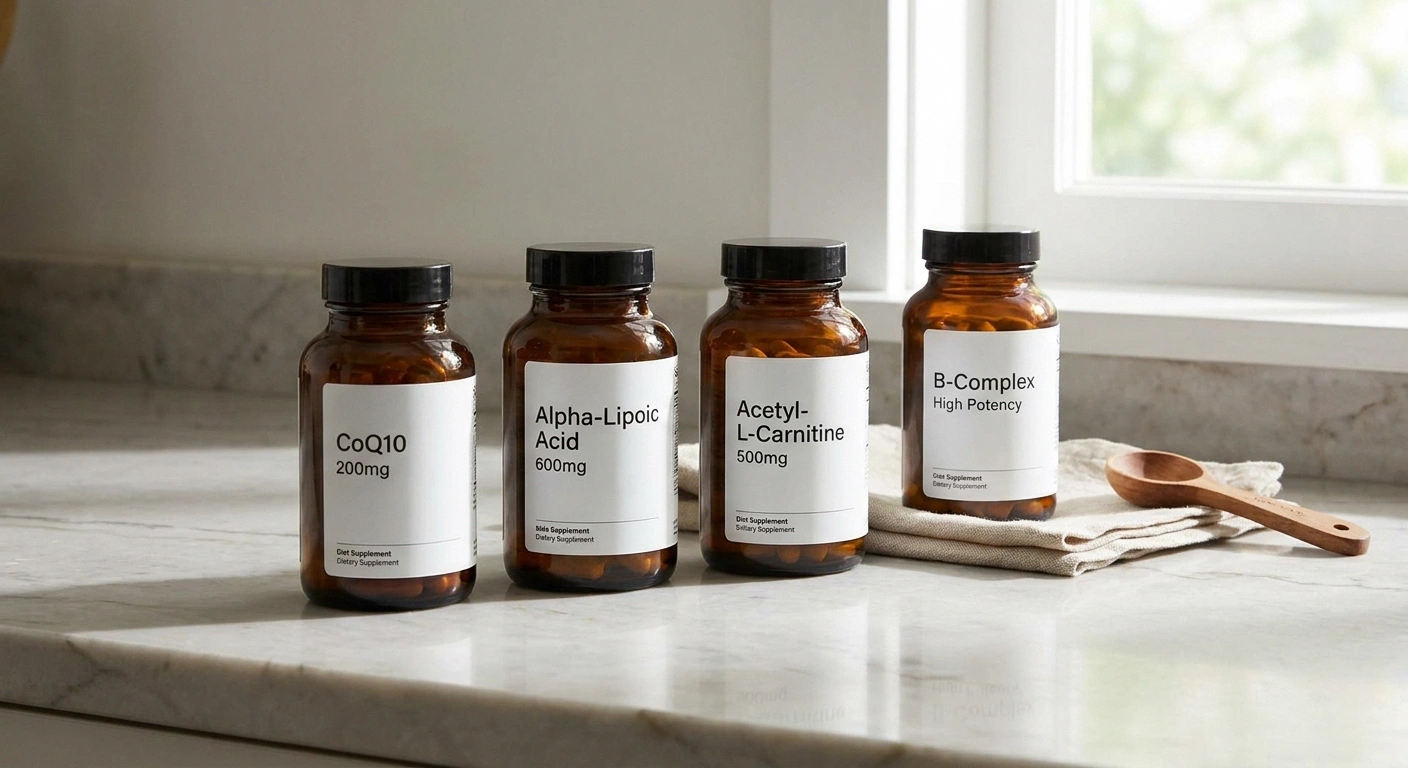 Supplement stack for neuropathy including CoQ10 alpha-lipoic acid acetyl-L-carnitine and B vitamins