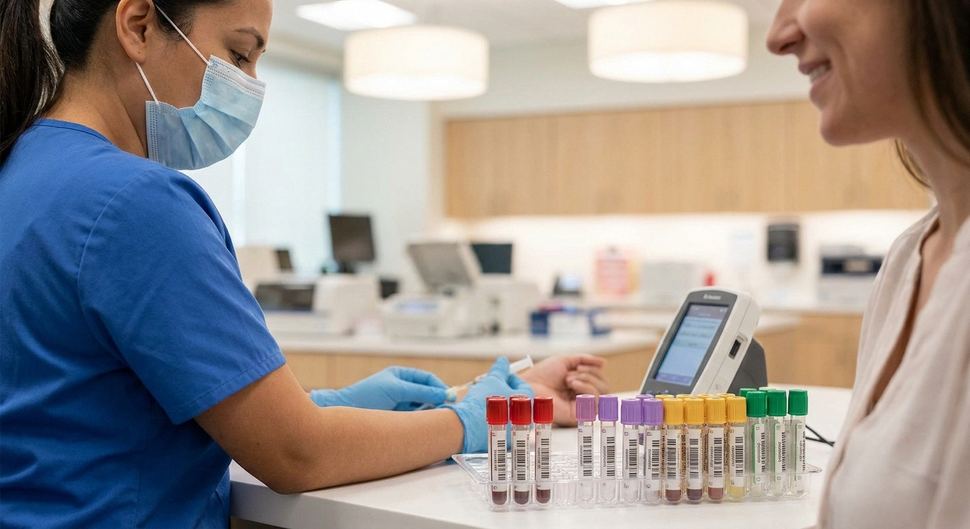 A patient having comprehensive blood work drawn to test for IBD-related neuropathy causes