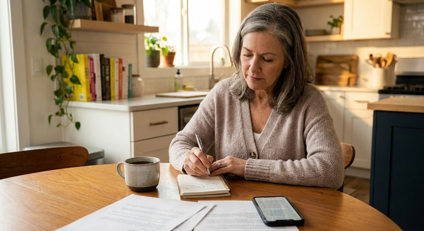 Woman preparing questions to ask about ketamine infusion therapy for neuropathy — informed patients get better treatment outcomes