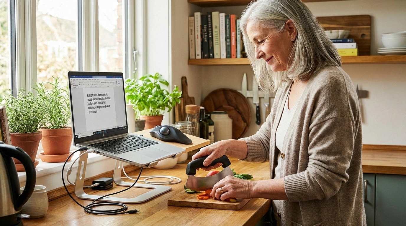Neuropathy-friendly home adaptations for cooking and computer use