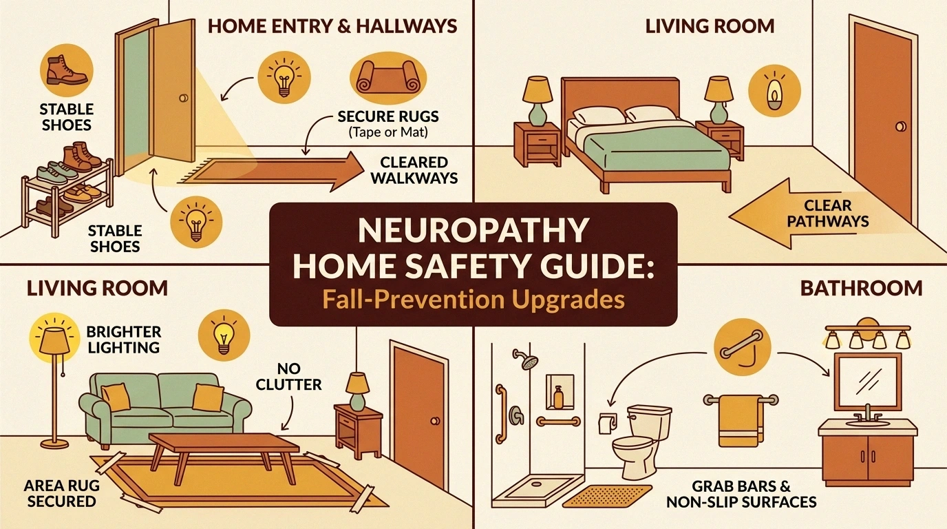 Home fall-prevention checklist for people living with neuropathy