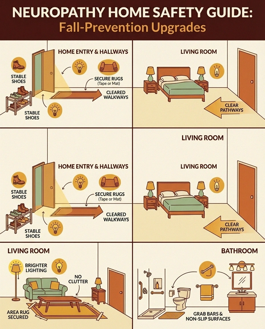 Home fall-prevention checklist for people living with neuropathy