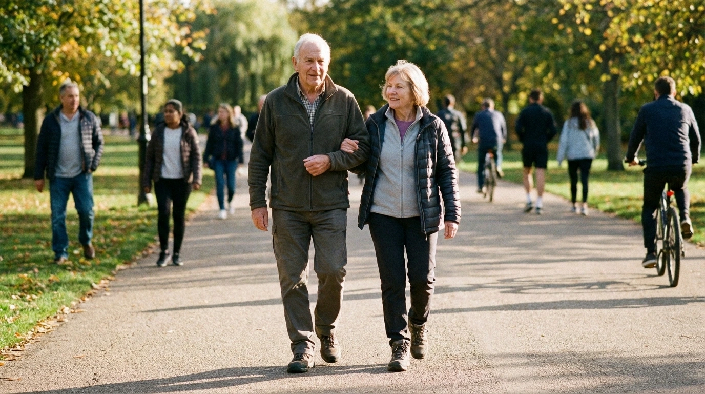 Older adults living well with neuropathy by staying active and supported outdoors