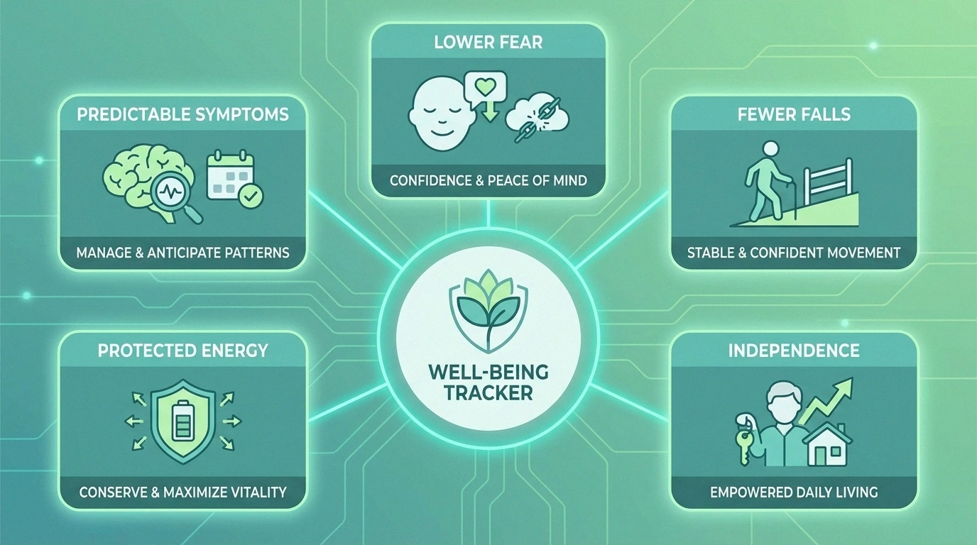 Infographic showing the five foundations of living well with neuropathy