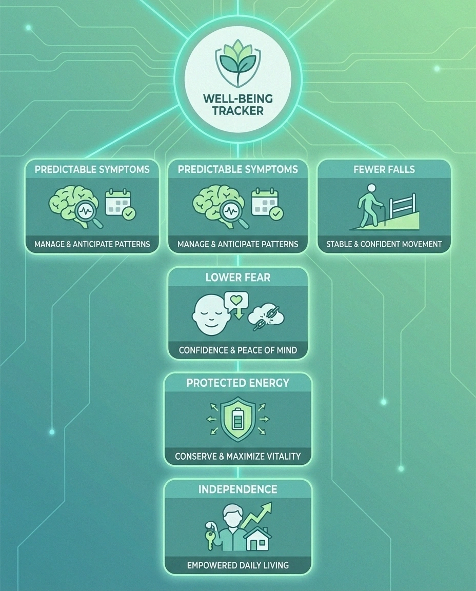 Infographic showing the five foundations of living well with neuropathy