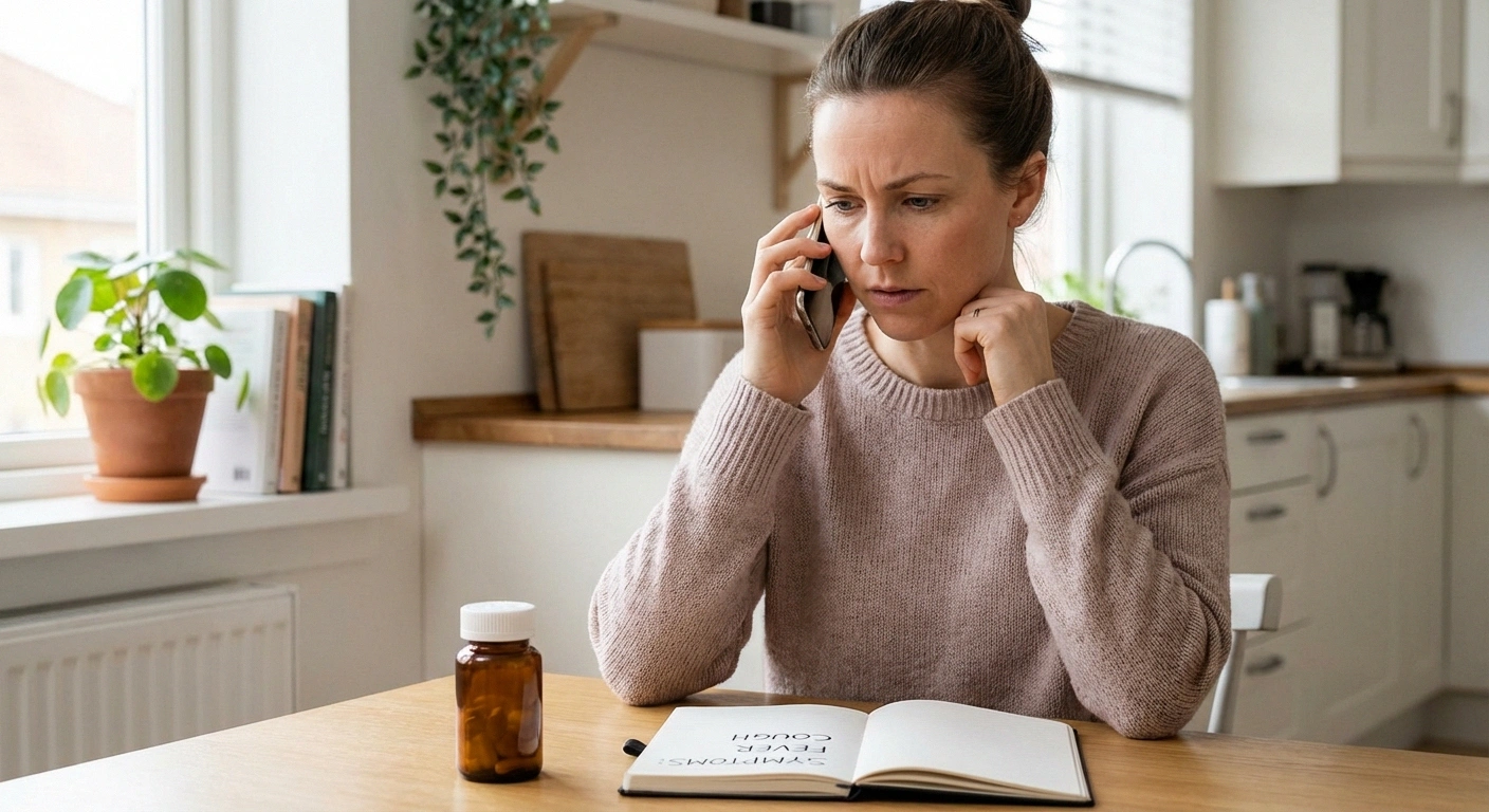 Woman calling her doctor promptly after noticing sudden neuropathy symptoms from lupus