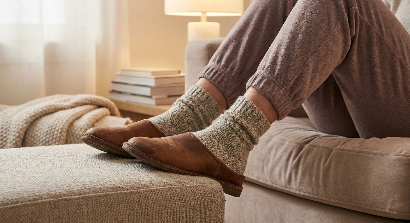 Close view of feet resting comfortably — numbness, tingling, and burning in feet are the most common symptoms of multiple myeloma neuropathy