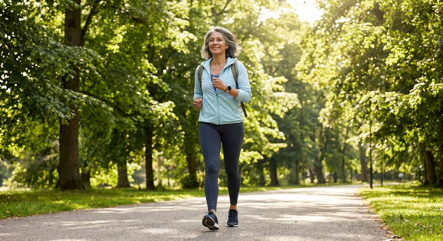 Woman with neuropathy exercising — aerobic exercise as evidence-based nerve protection strategy