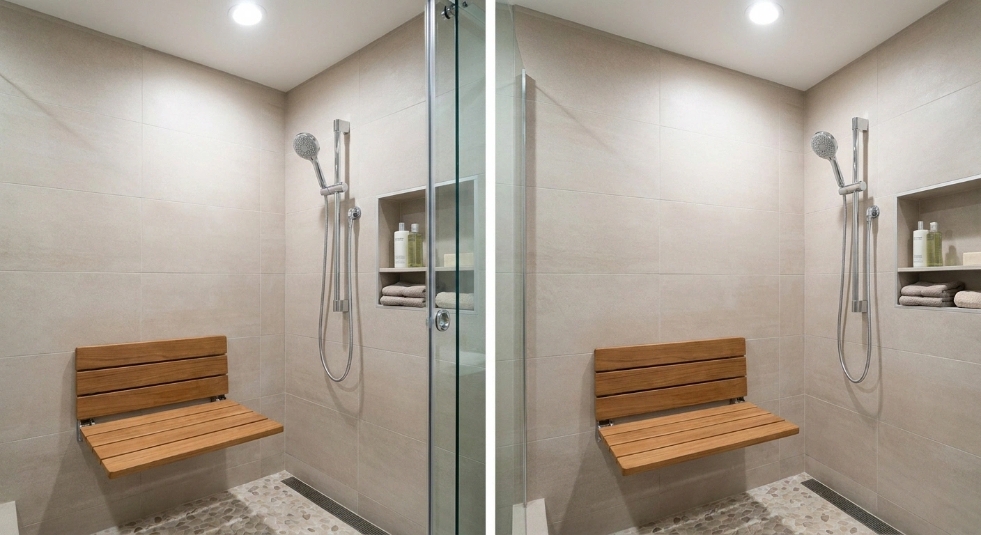 Shower chair and handheld showerhead for safe bathing with peripheral neuropathy