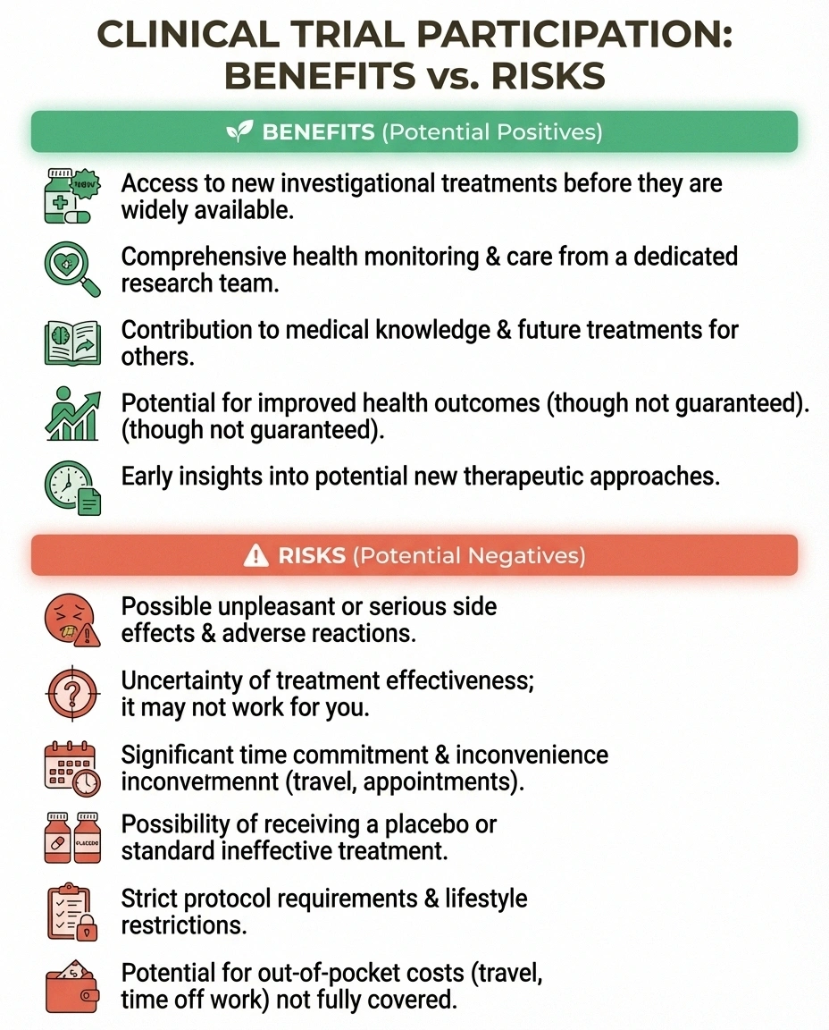 Comparison of benefits and risks of participating in neuropathy clinical trials