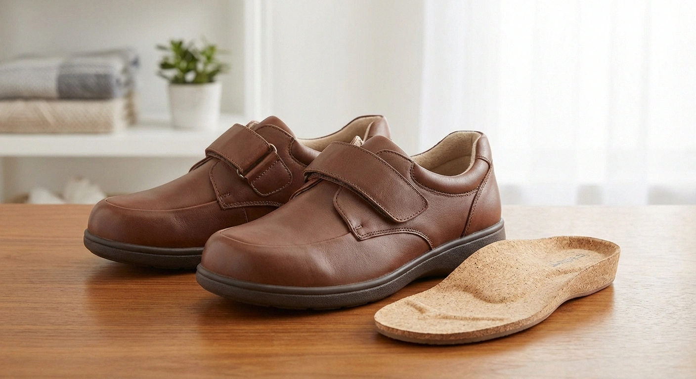 Therapeutic diabetic shoes with custom orthotic insoles for preventing neuropathy foot ulcers