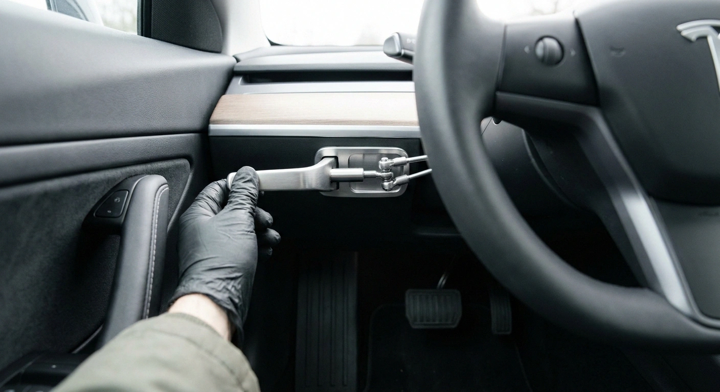 Hand controls installed in a car — adaptive driving equipment for foot neuropathy