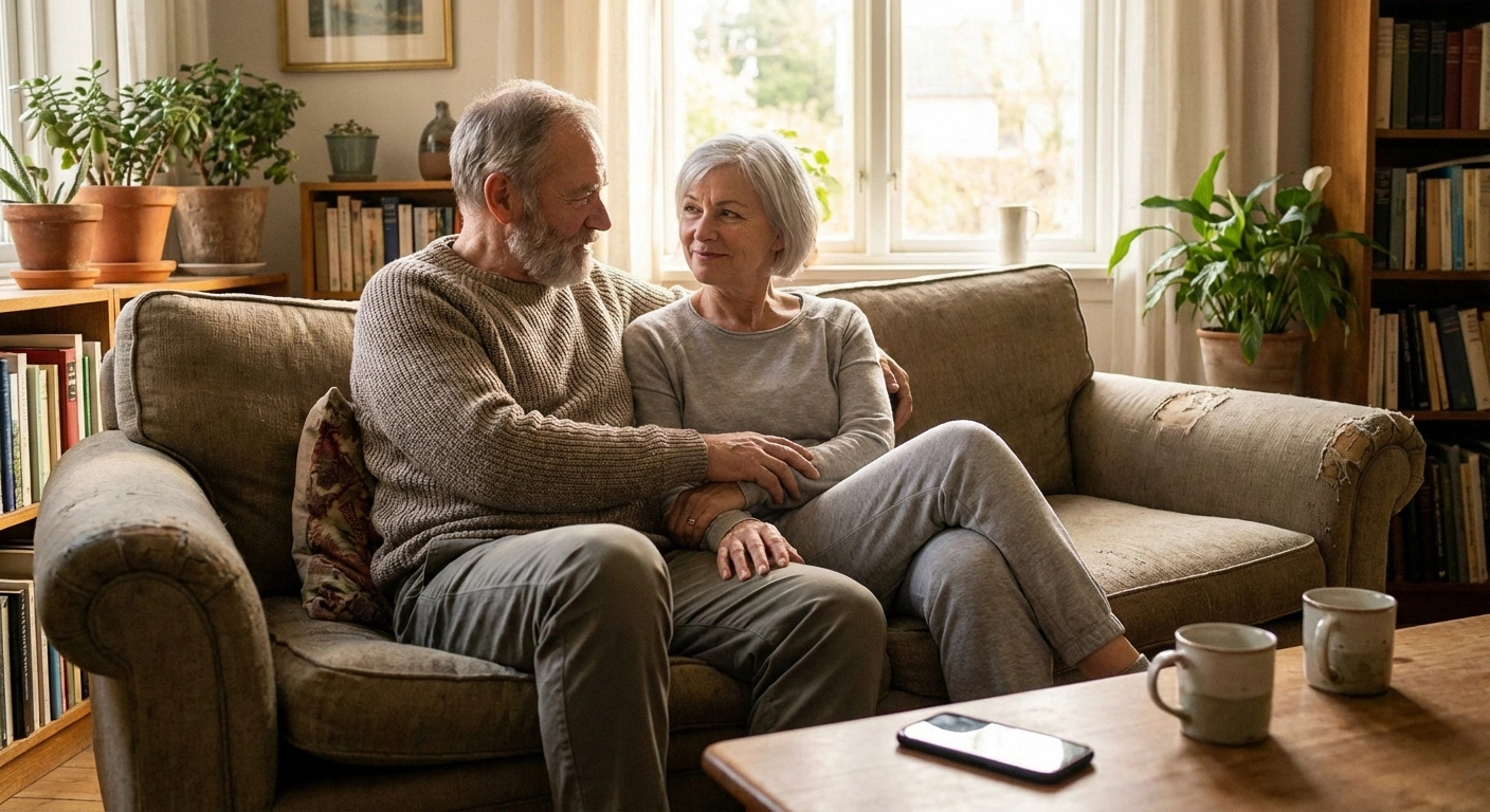 Neuropathy patient and supportive partner at home prepared to recognize and respond to emergency symptoms