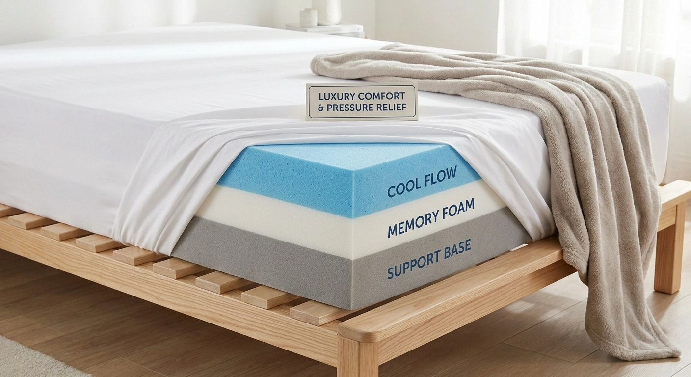 Medium-firm memory foam mattress with pressure-relieving layers — best choice for neuropathy sleep comfort
