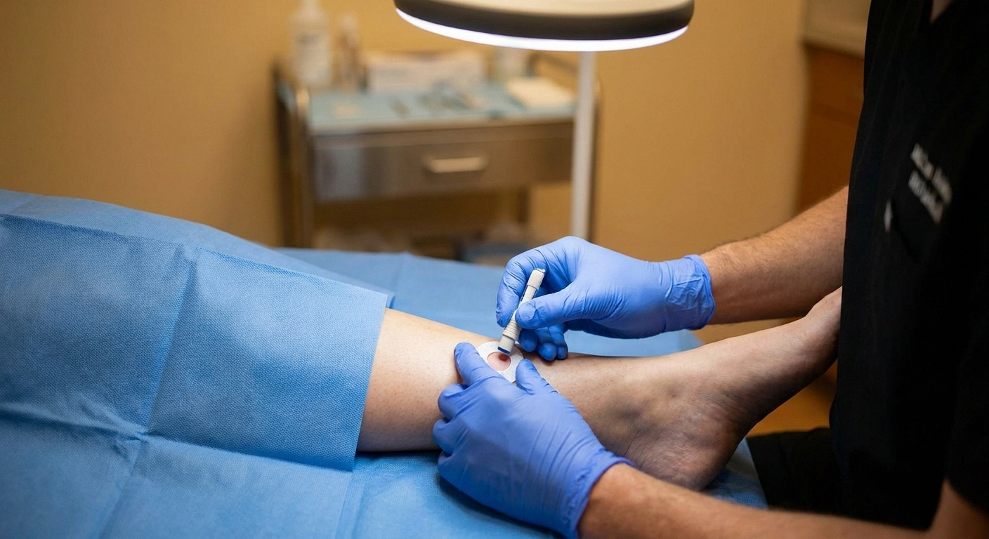 Skin punch biopsy procedure to test intraepidermal nerve fiber density for small fiber neuropathy diagnosis