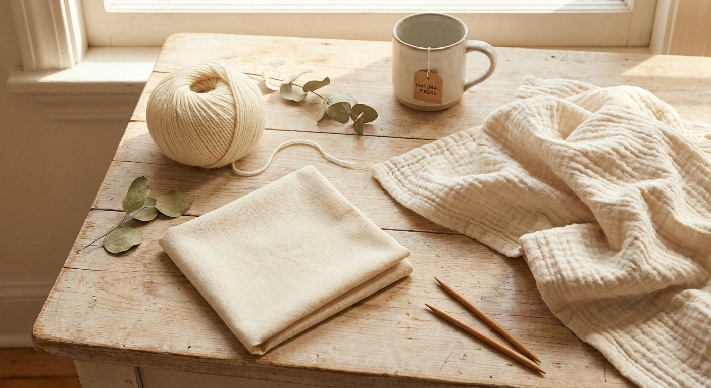 Merino wool bamboo and cotton materials representing best sock fabrics for neuropathy sensitive feet