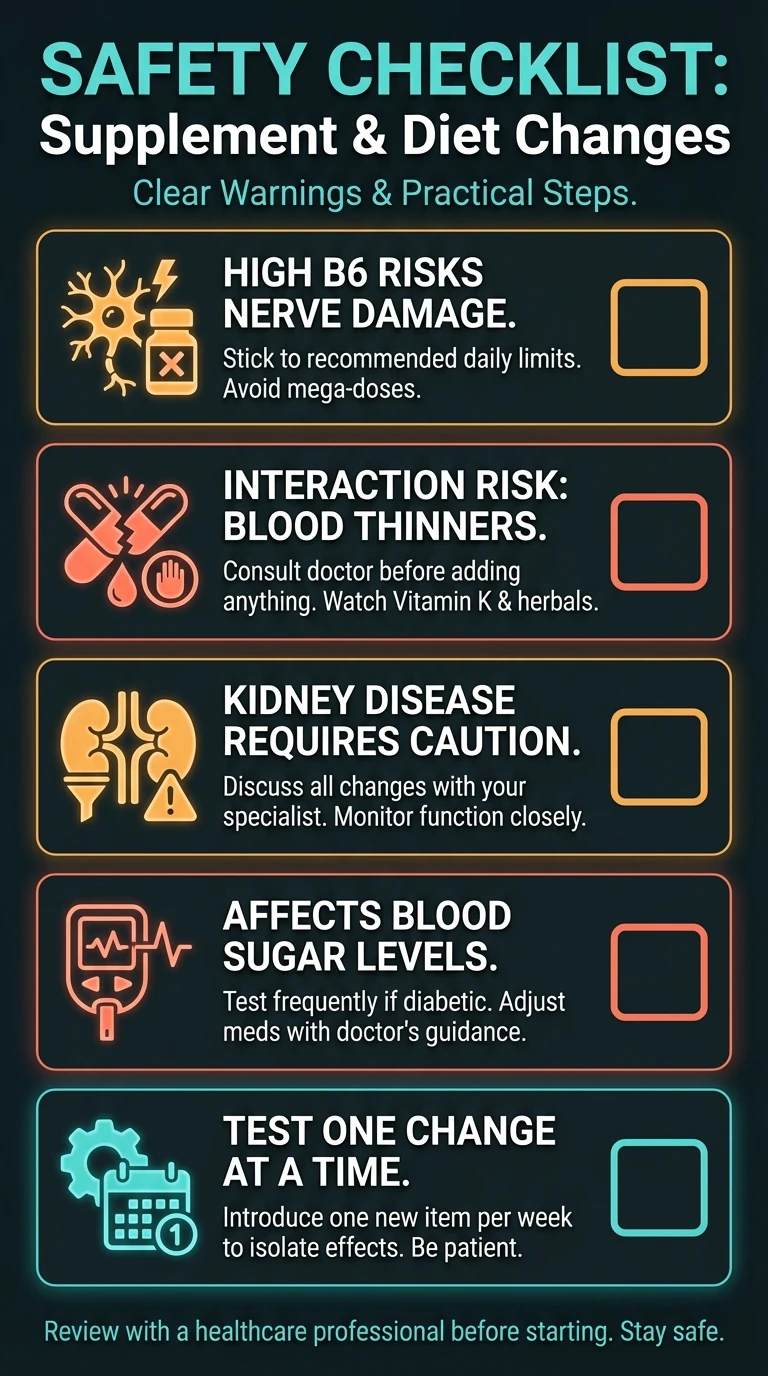 Neuropathy supplement safety checklist covering interactions and red flags