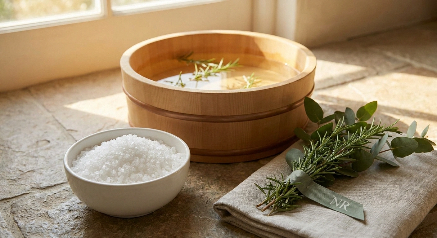 Epsom salt and warm water foot soak preparation for neuropathy pain relief