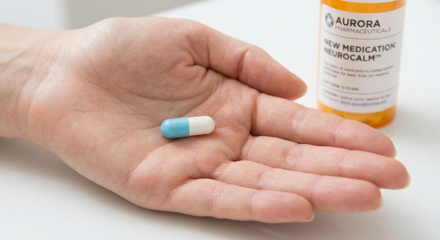 New prescription medication pill representing suzetrigine Journavx non-opioid pain treatment for neuropathy