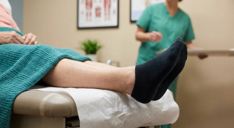Person with foot drop showing inability to lift foot, representing peroneal neuropathy symptoms