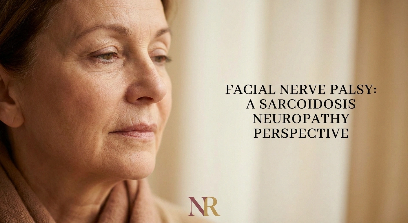 Facial nerve palsy from sarcoidosis neurosarcoidosis — one side of face showing slight weakness