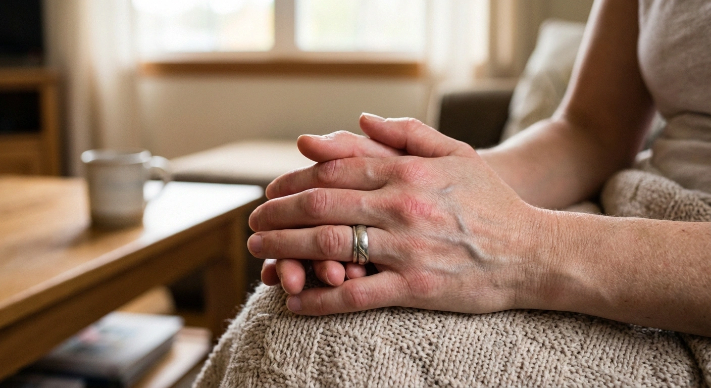 Close-up of hands representing autoimmune nerve damage in Sjögren's syndrome peripheral neuropathy