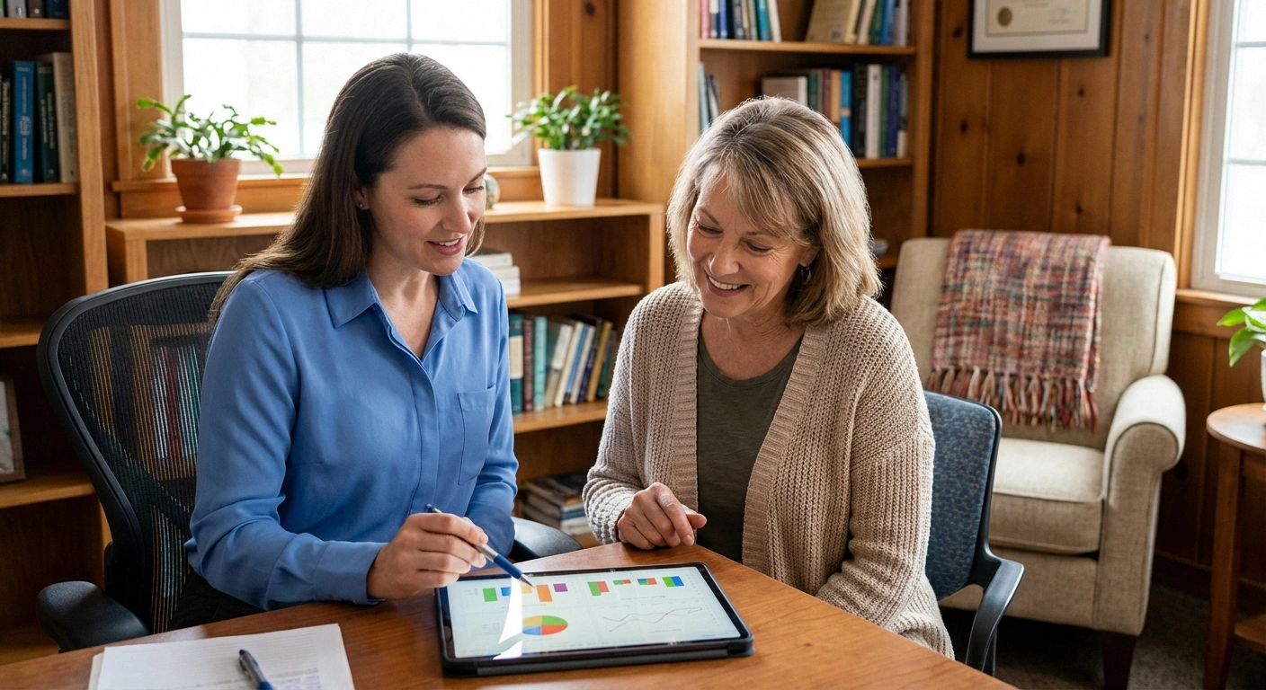 Doctor and patient reviewing Sjögren's syndrome neuropathy treatment options including IVIG therapy