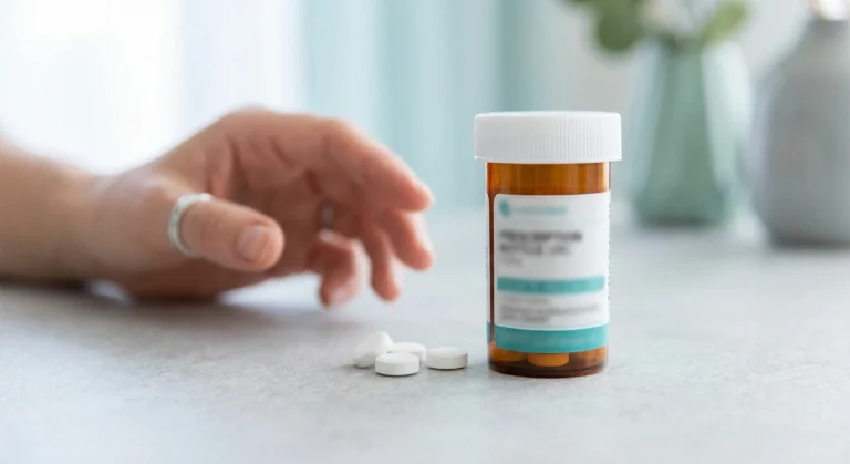 Prescription medication tablets representing suzetrigine Journavx the first non-opioid pain medication approved for moderate to severe pain