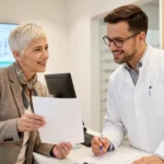 Patient discussing tramadol prescription for neuropathy with pharmacist — understanding benefits and risks