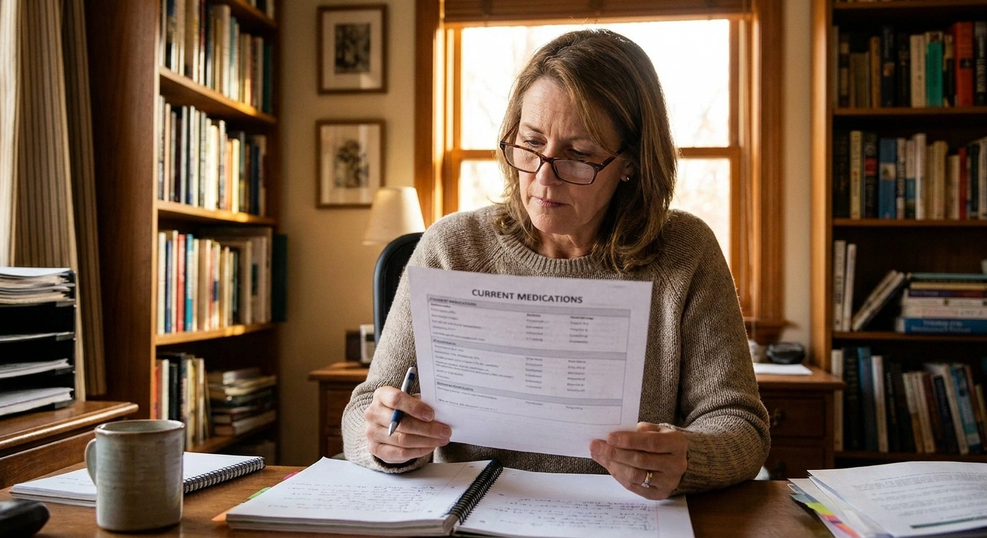 Reviewing complete medication list before adding tramadol — checking for drug interactions and contraindications