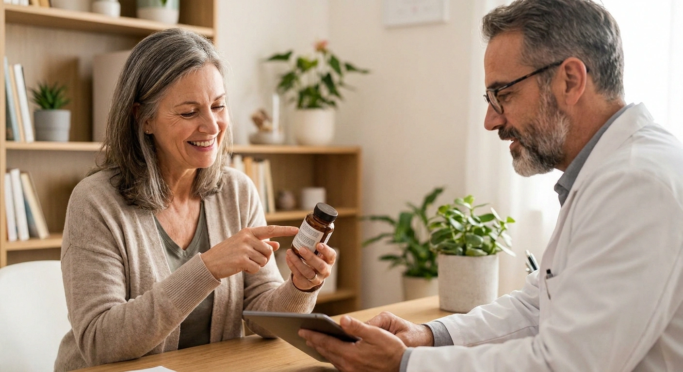 Patient discussing collagen supplements with doctor — making informed decisions about neuropathy supplement choices