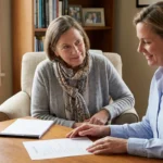Older patient and doctor reviewing a medication list together at a calm desk while planning a treatment change