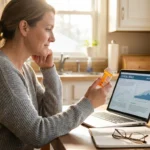 Patient researching mirogabalin and duloxetine options for chemo-induced peripheral neuropathy at home