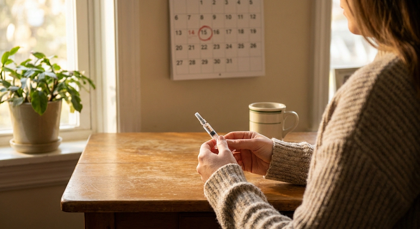 Patient preparing a weekly Vyvgart Hytrulo prefilled syringe at home for CIDP self-injection